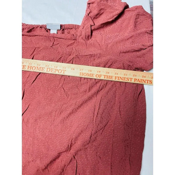 Ava & Viv Blouse Sz 2x Square Neck Peasant Rustic Lightweight Textured Thin Boho - Picture 6 of 9